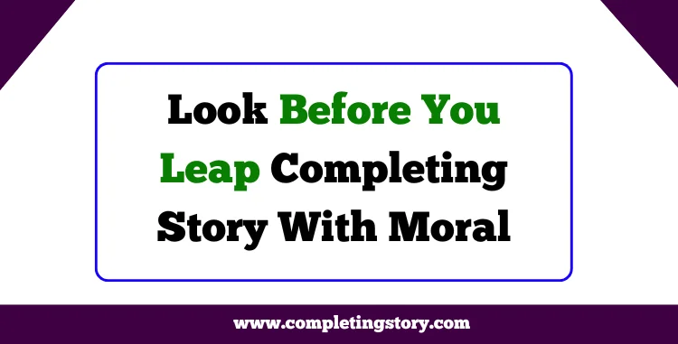 Look Before You Leap Completing Story For HSC