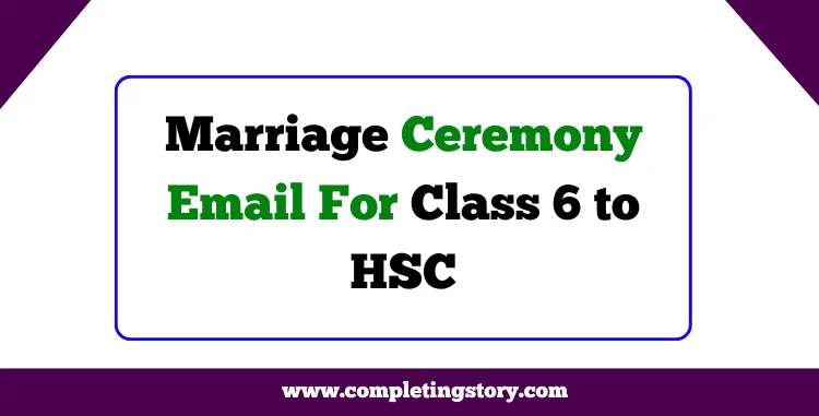 Marriage Ceremony Email For Class 6 to HSC