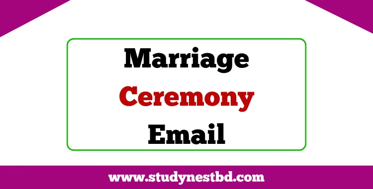 Marriage Ceremony Email